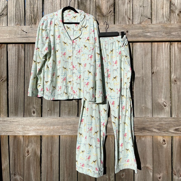 BedHead Mint Dog Print Pajamas Size XL - Picture 2 of 12